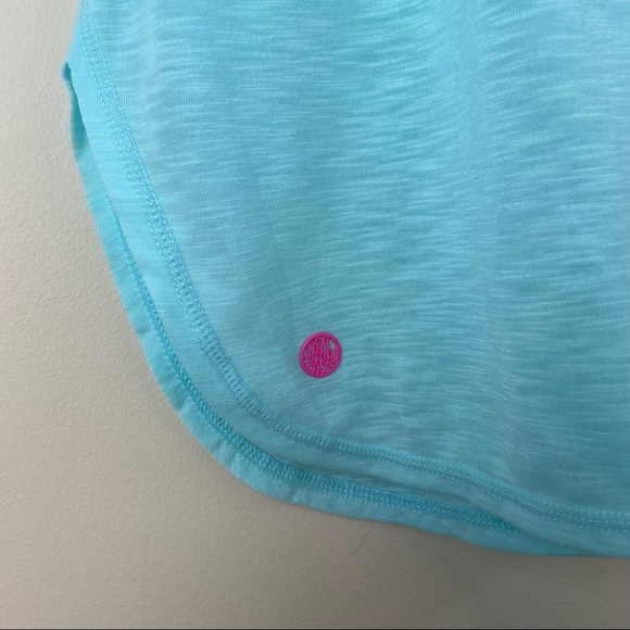 Lilly Pulitzer Luxletic KAI Tank Top Cross Strap Mint Green/Blue XS - Picture 4 of 11